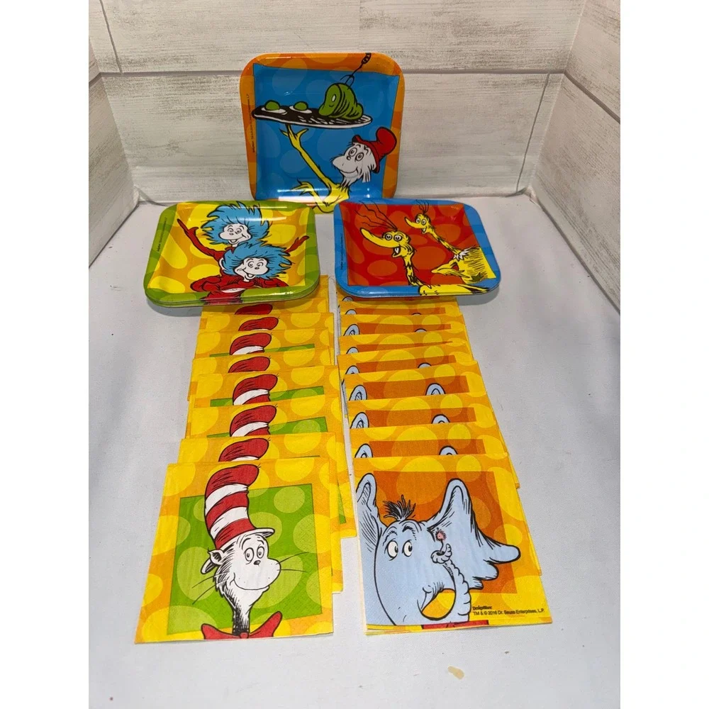 Dr Seuss Party Supplies Set DesignWare Plates Napkins Cat in the Hat Horton 2016
